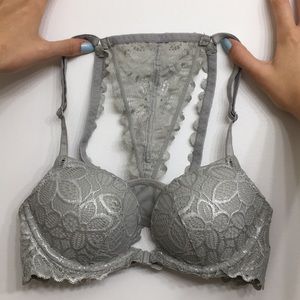 Victoria Secret Silver Lacey Push Up Bra
